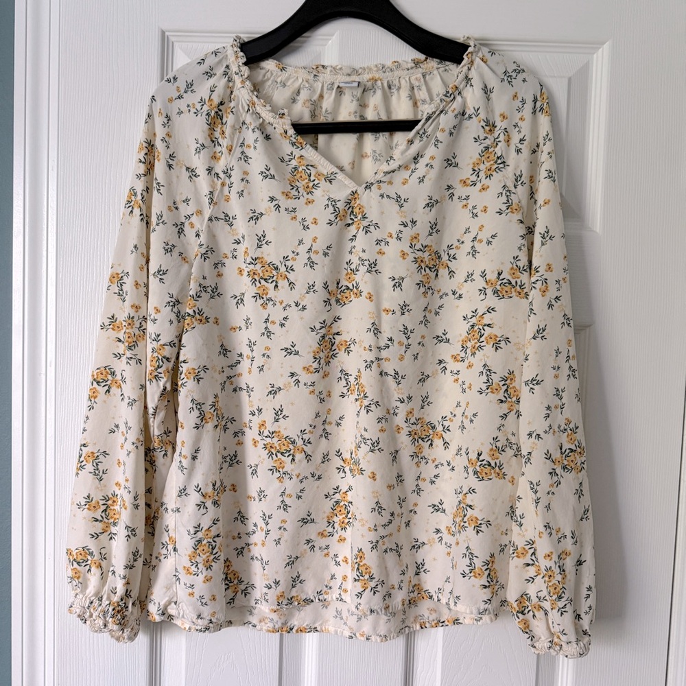 Floral boho flowy blouse size Medium tall